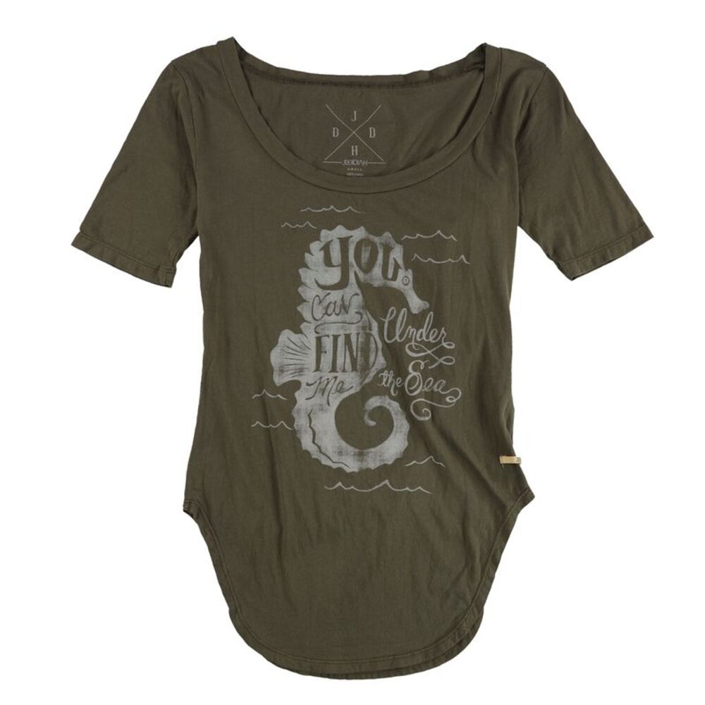 Jedidiah Womens Under The Sea Graphic T-Shirt, Green, S, DM